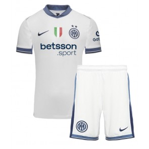 Billiga Inter Milan Alessandro Bastoni #95 Bortatröja Barn 2024-25 Kortärmad (+ Korta byxor)